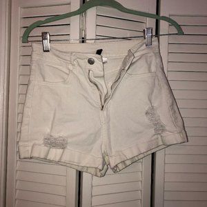 White Jean Shorts